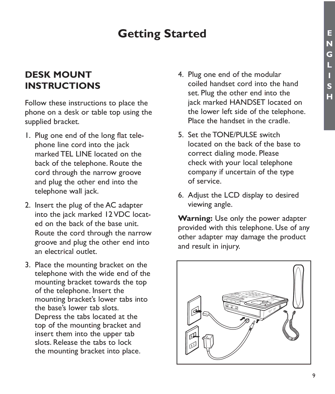 Clarity C510 manual Desk Mount Instructions 