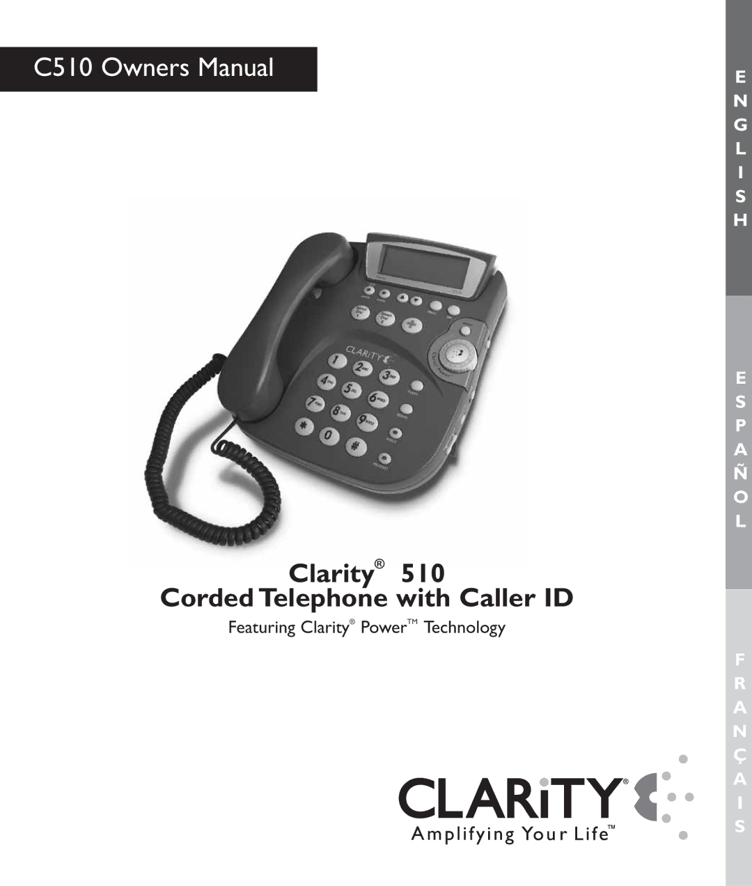 Clarity C510 manual Clarity Corded Telephone with Caller ID 