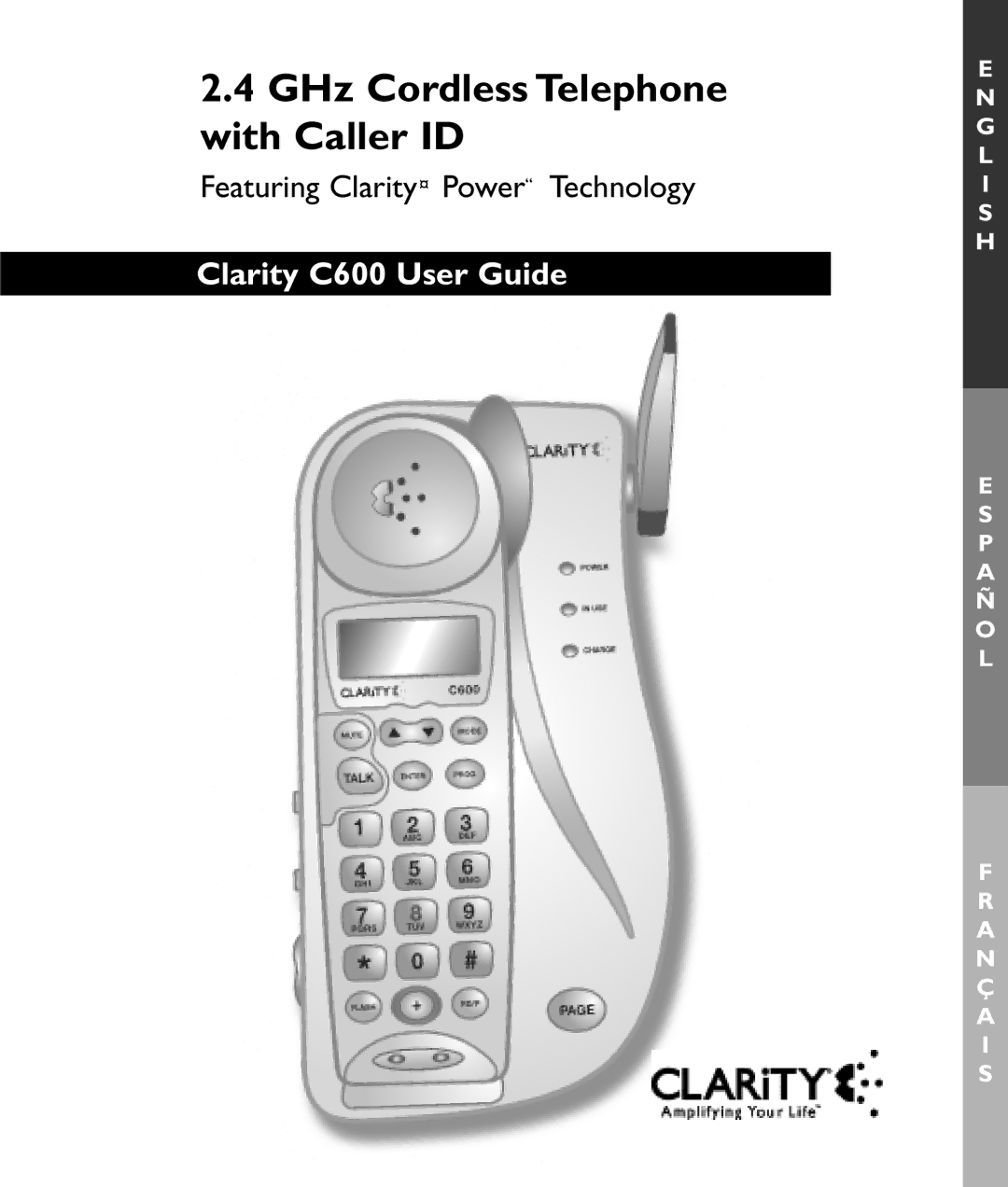 Clarity C600 manual GHz Cordless Telephone with Caller ID 