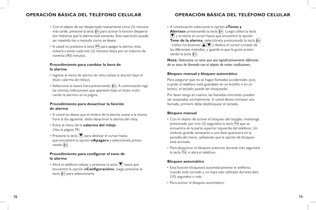 Clarity C900 manual Procedimiento para cambiar la hora de la alarma, Procedimiento para desactivar la función de alarma 