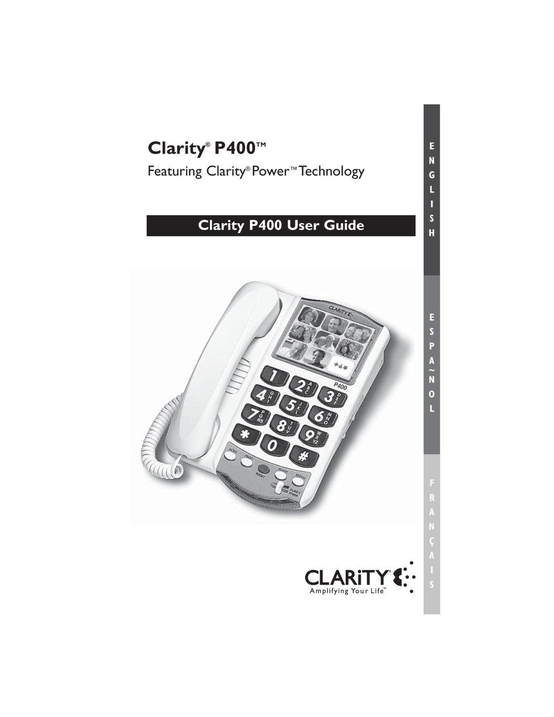 Clarity CLARITY-P400 manual Clarity P400TM 