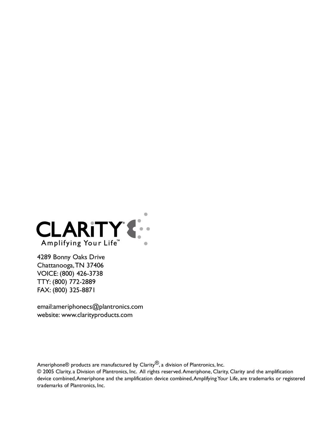 Clarity CLS 45i operating instructions 