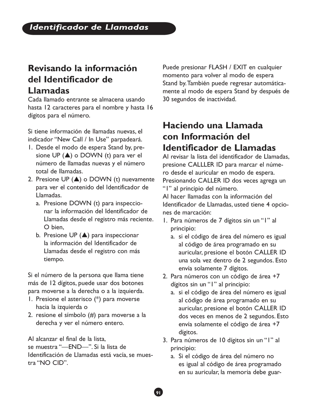 Clarity CLS 45i operating instructions Revisando la información del Identificador de Llamadas 