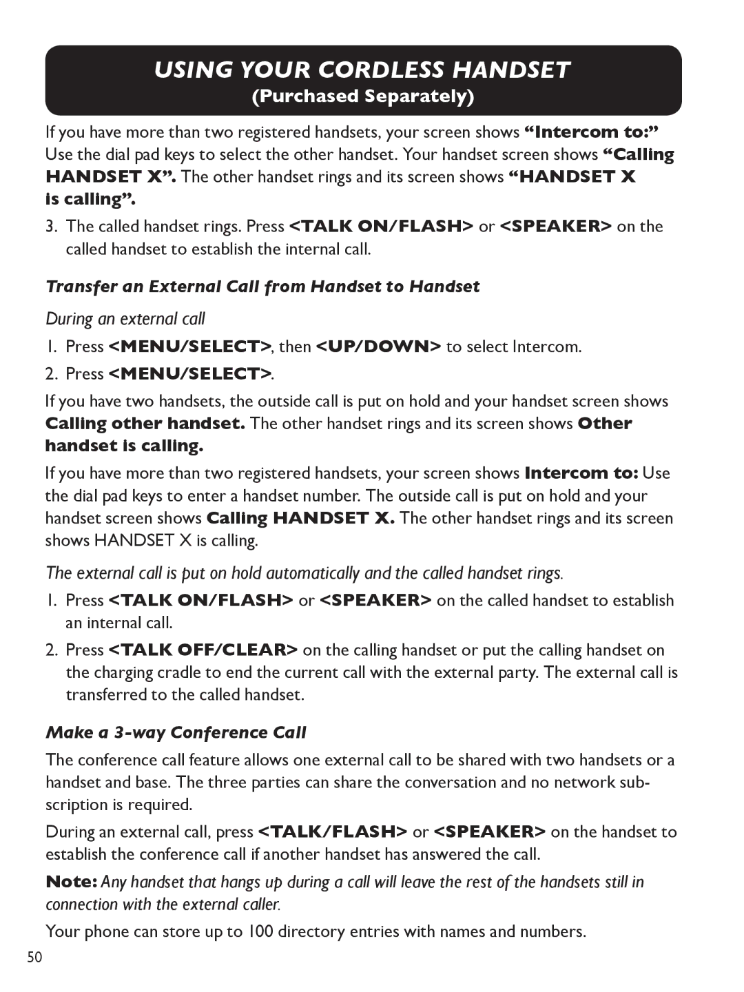 Clarity E814 manual During an external call, Is calling, Transfer an External Call from Handset to Handset 