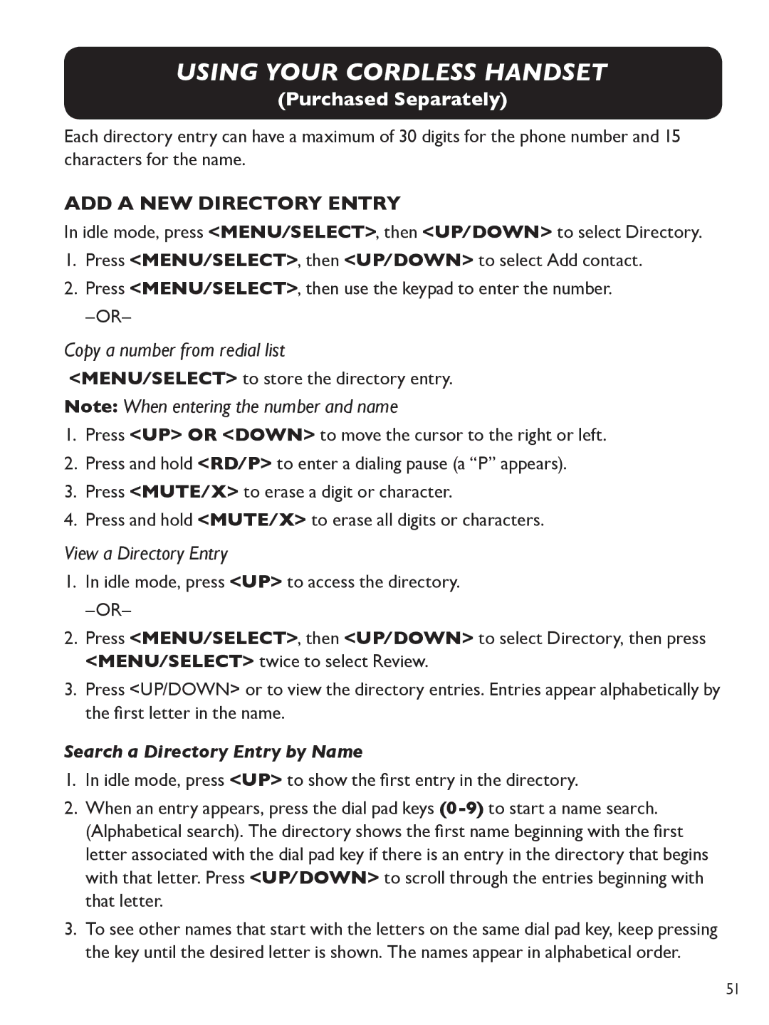 Clarity E814 manual Add a New Directory Entry, Copy a number from redial list, View a Directory Entry 