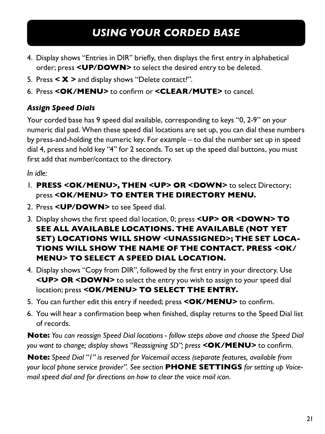 Clarity E814CC manual Assign Speed Dials 