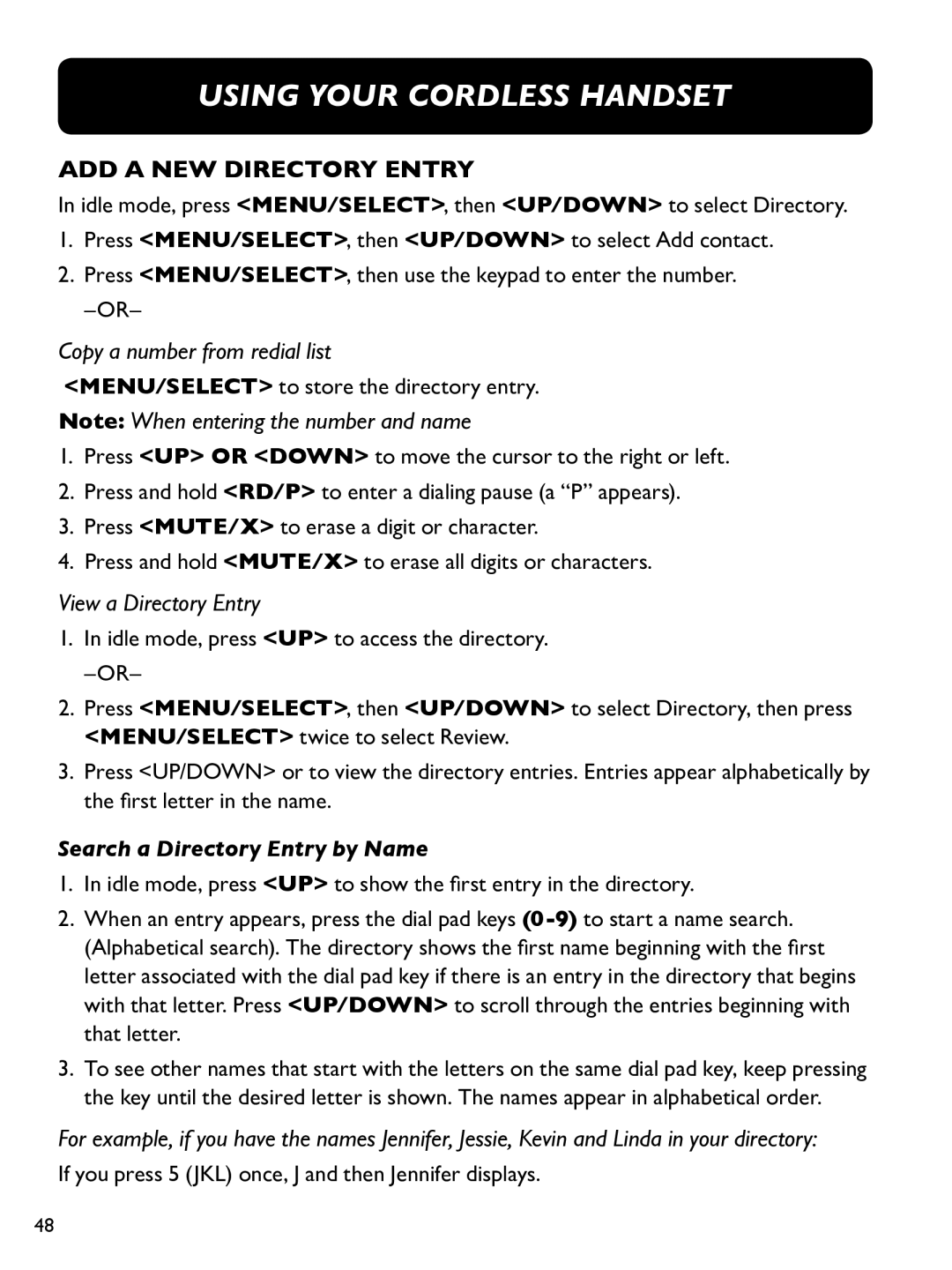 Clarity E814CC manual Add a New Directory Entry, Copy a number from redial list, View a Directory Entry 