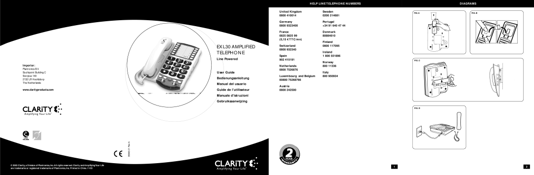 Clarity manual EXL30 Amplified Telephone 