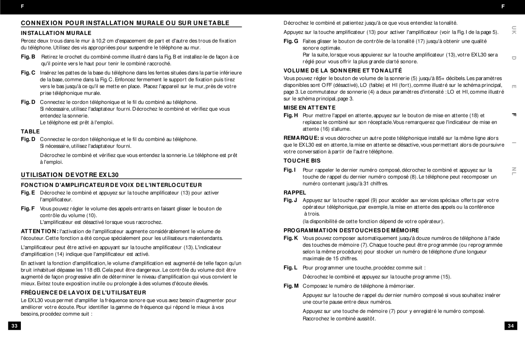 Clarity manual Connexion Pour Installation Murale OU SUR UNE Table, Utilisation DE Votre EXL30 