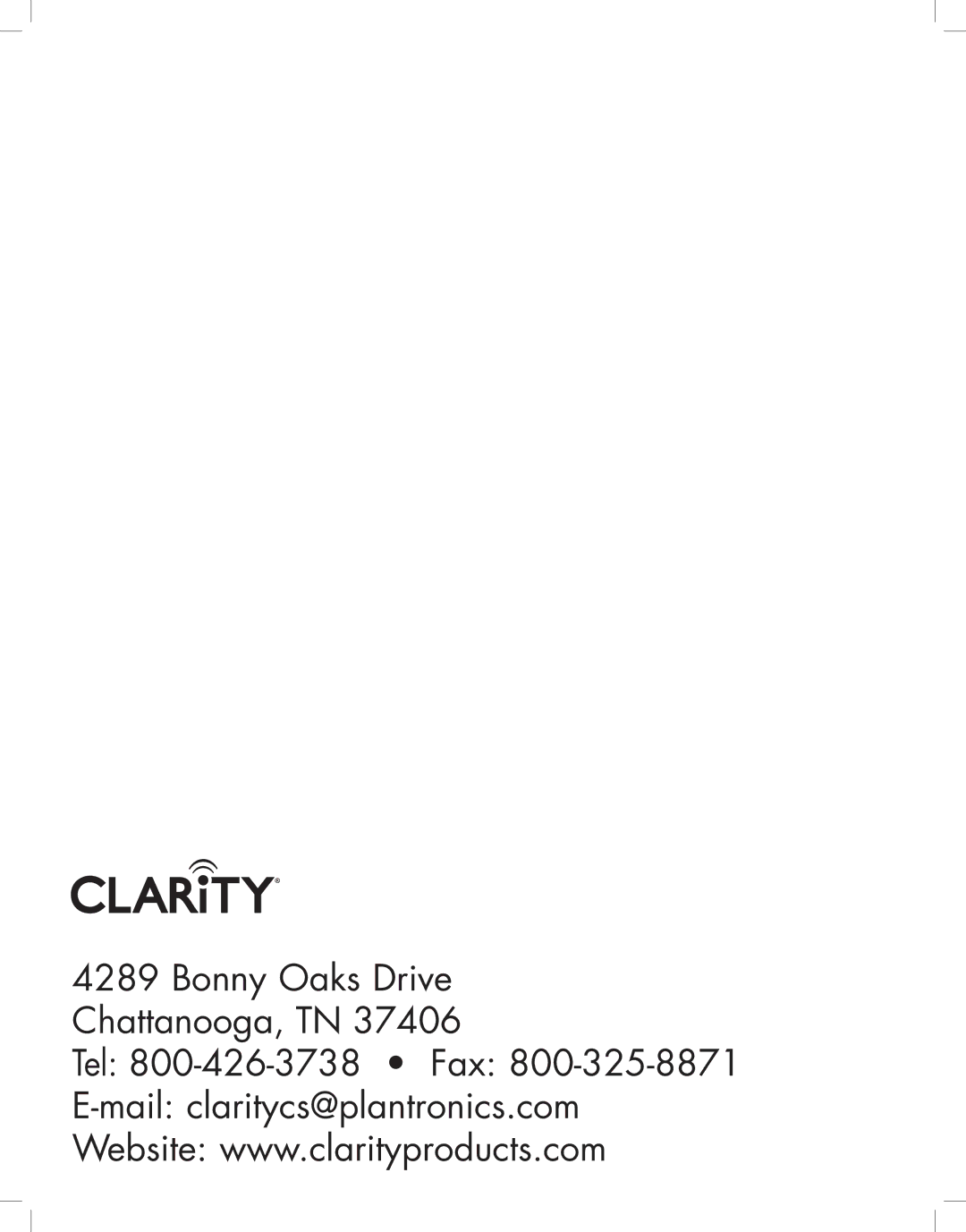 Clarity JV35 manual 