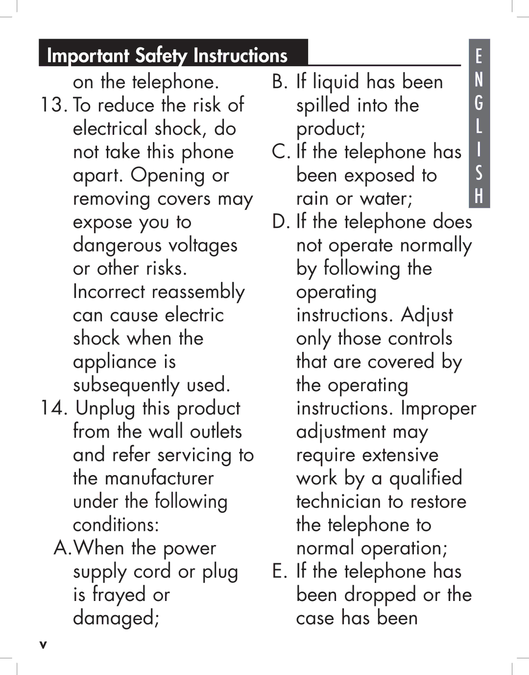 Clarity JV35 manual If the telephone does 