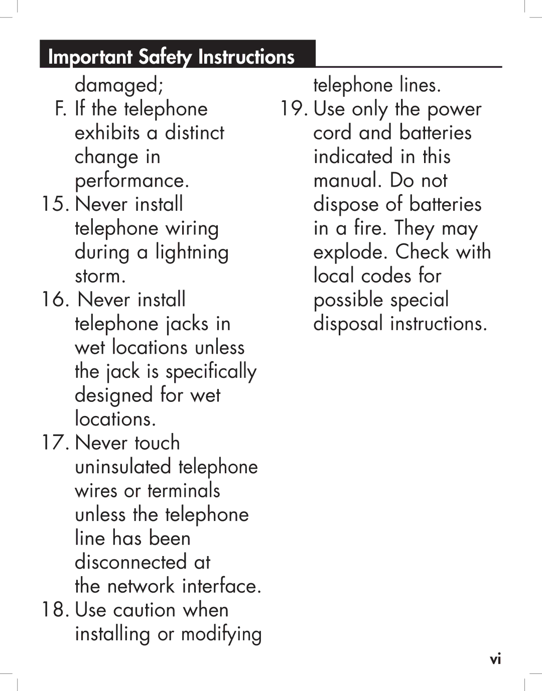 Clarity JV35 manual Disposal instructions 