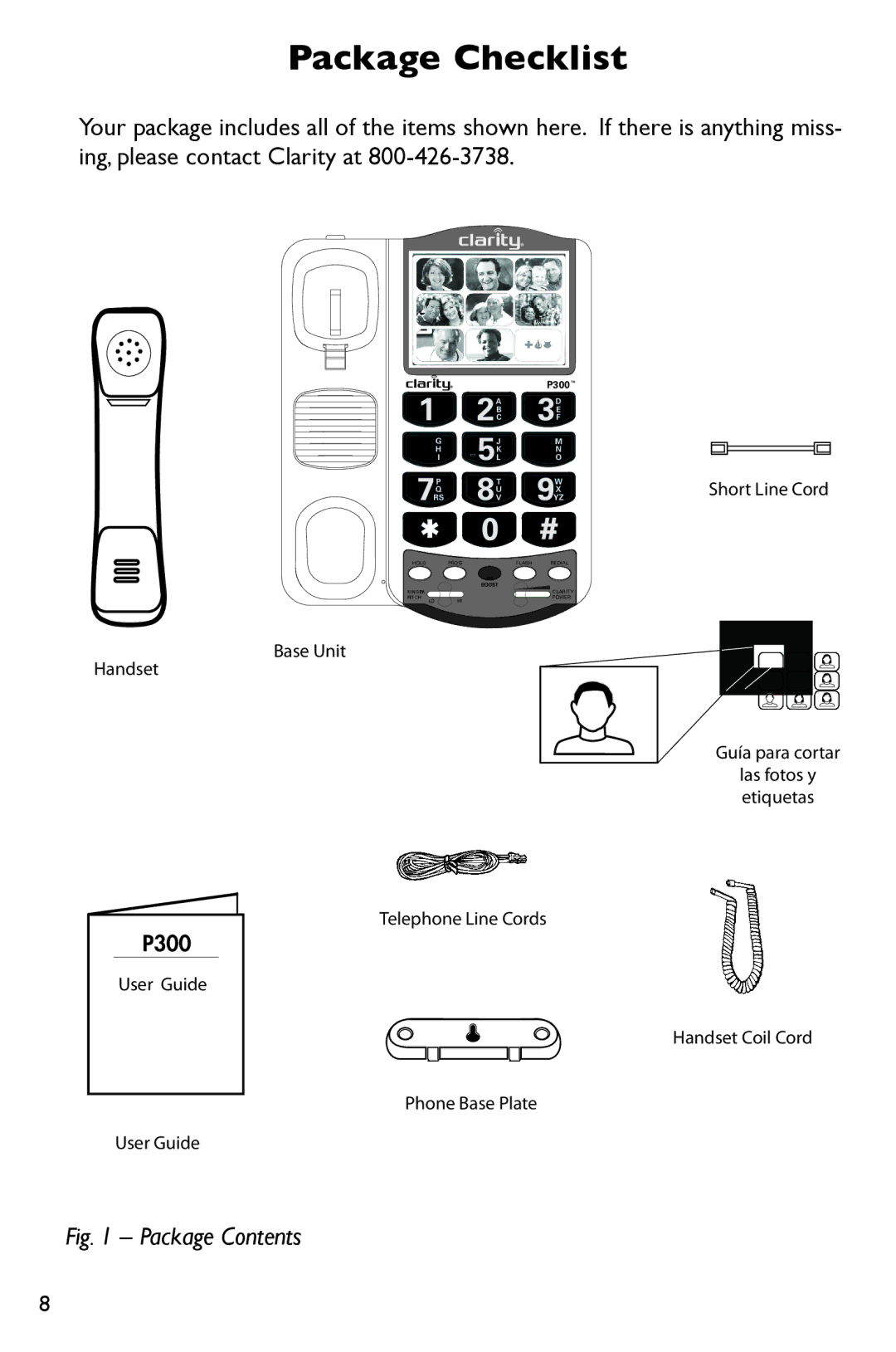 Clarity P300 manual Package Checklist, Package Contents 