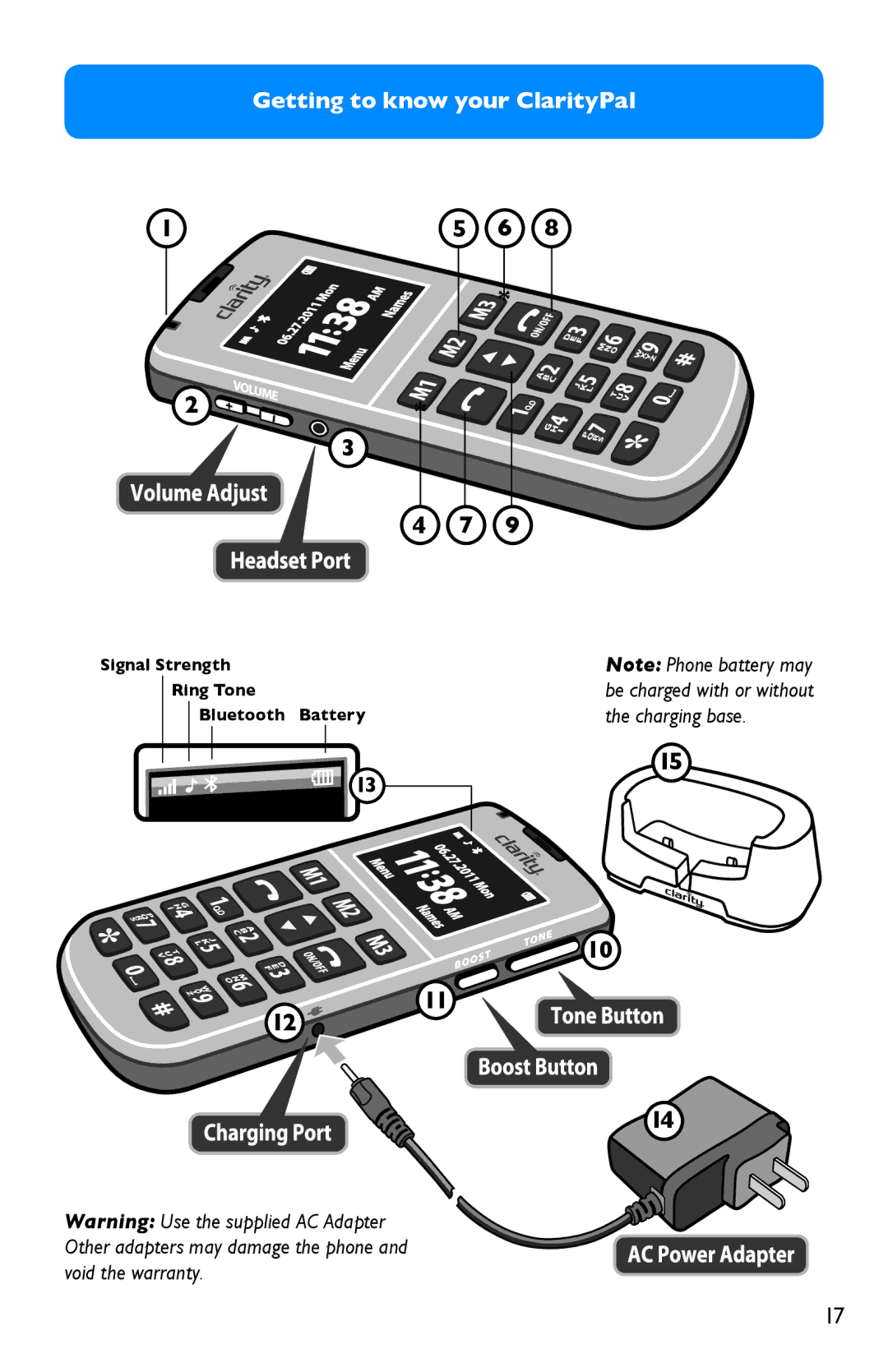 Clarity Pal manual Charging base 