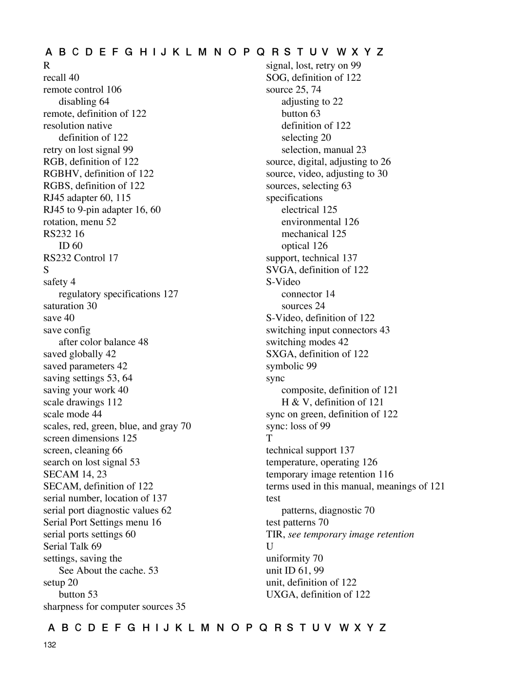 Clarity SN-4620-1080 manual TIR, see temporary image retention 