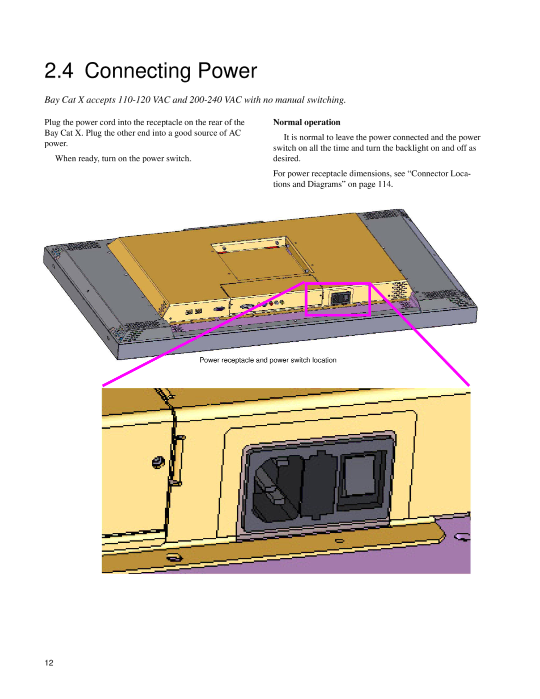 Clarity SN-4620-1080 manual Connecting Power, Normal operation 