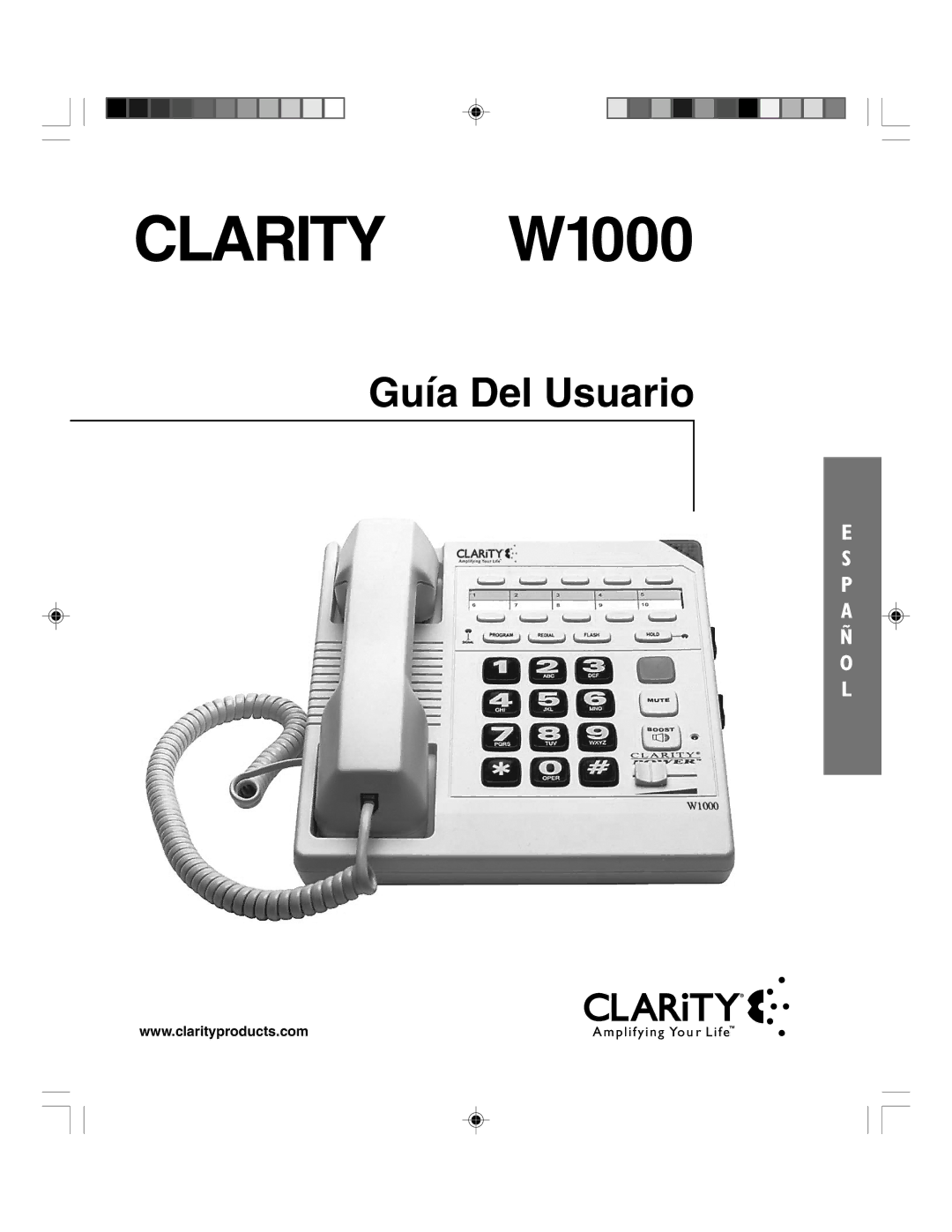 Clarity TELEPHONE W1000 manual Guía Del Usuario 