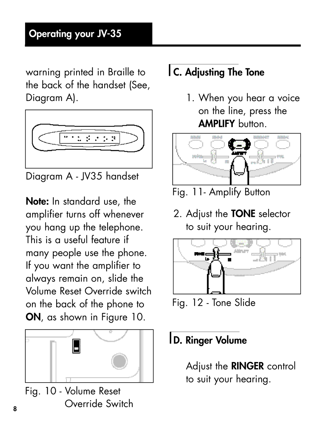 Clarity Telephone manual Tone Slide 