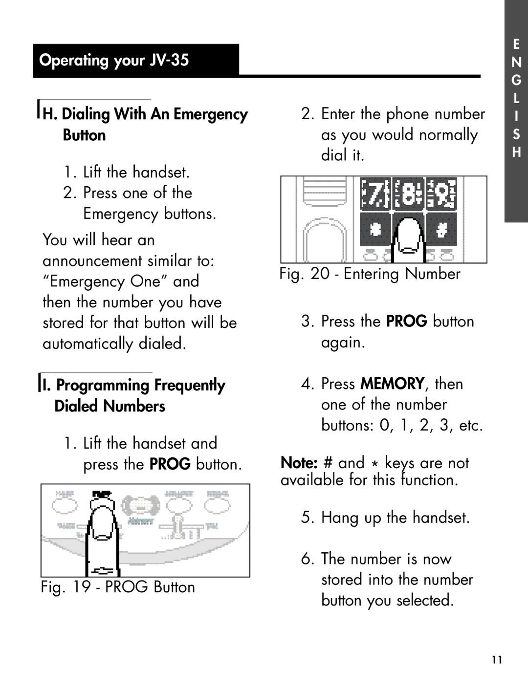 Clarity Telephone manual Dialing With An Emergency Button Lift the handset 