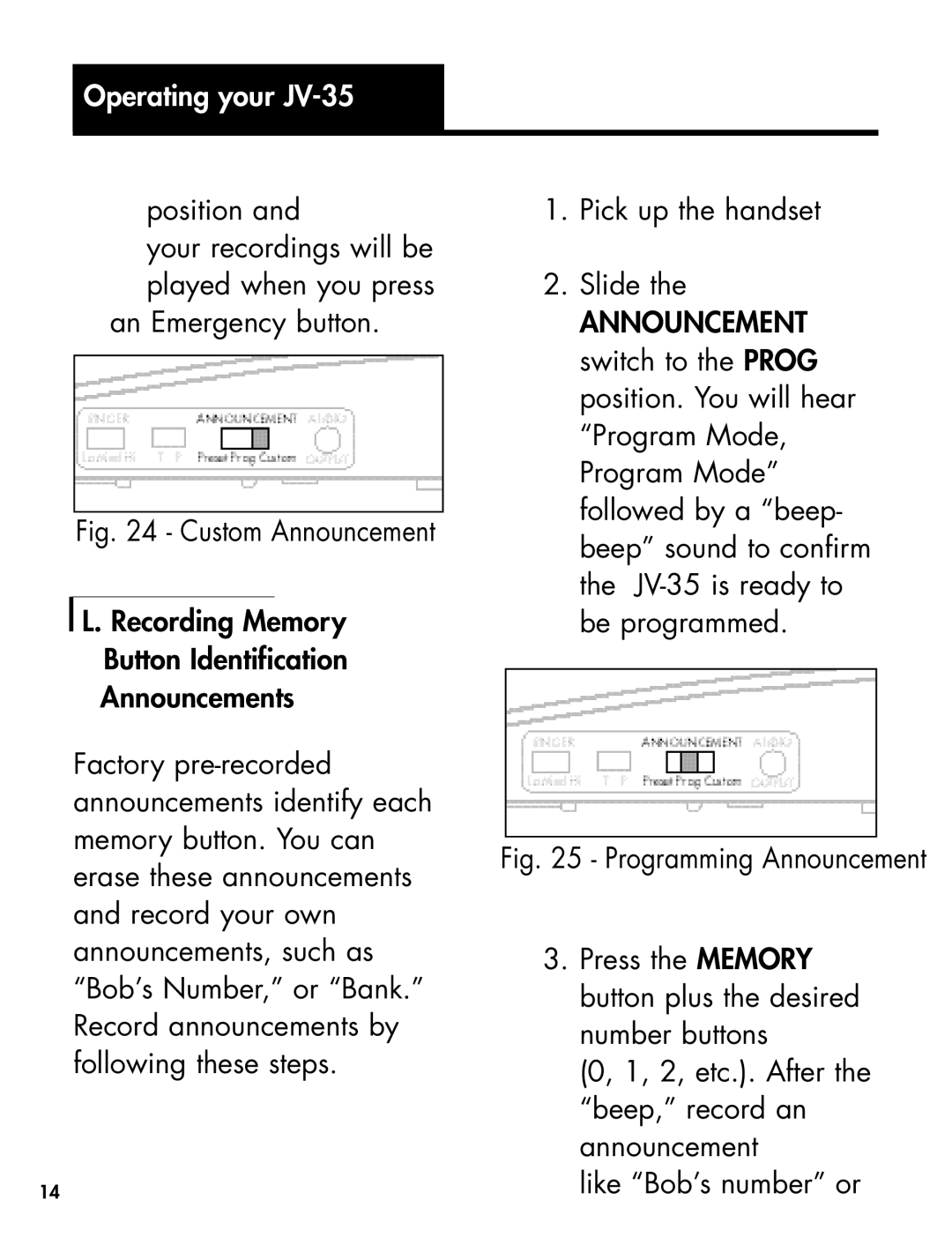 Clarity Telephone manual Announcement 