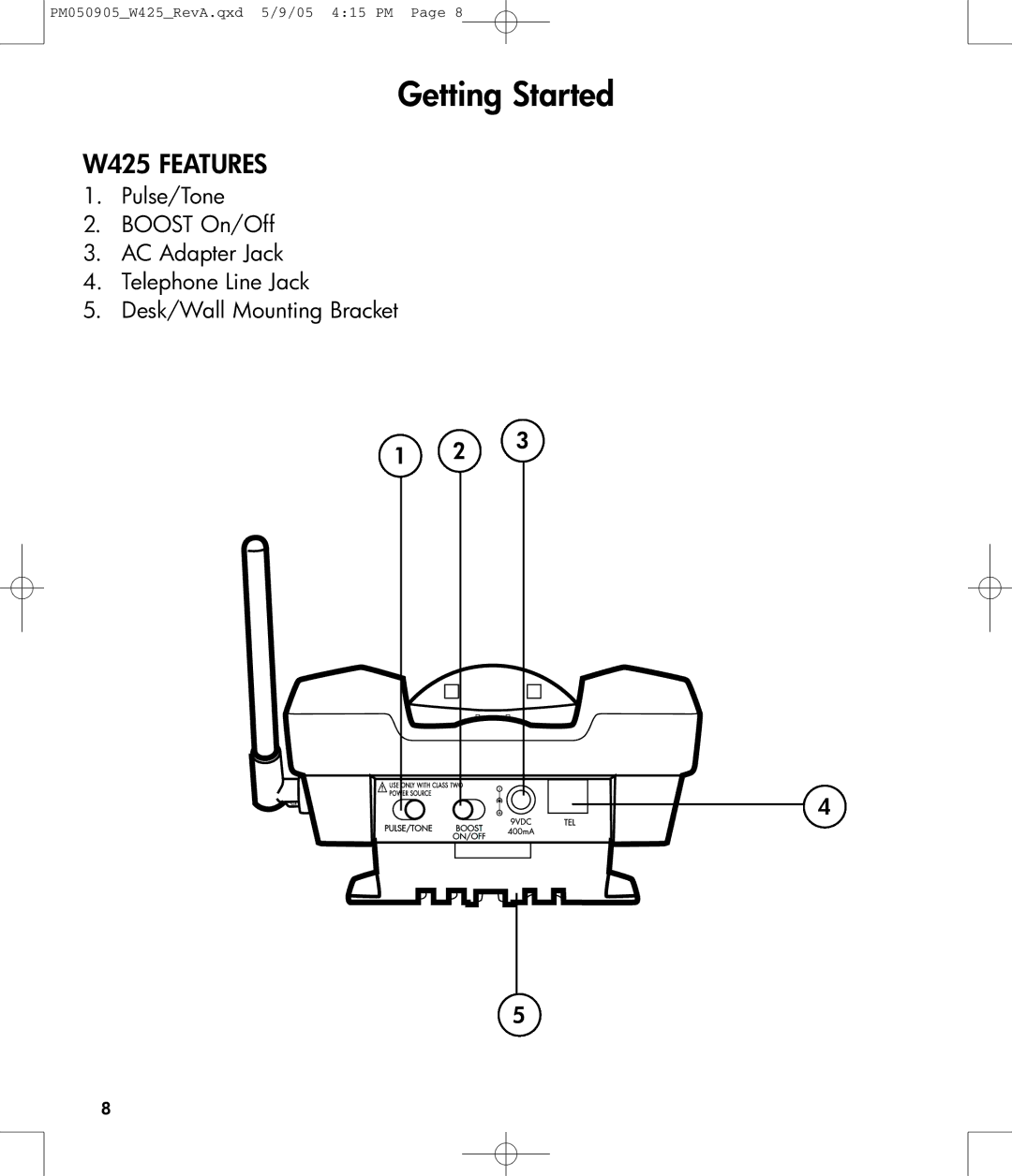 Clarity W425 owner manual Getting Started 