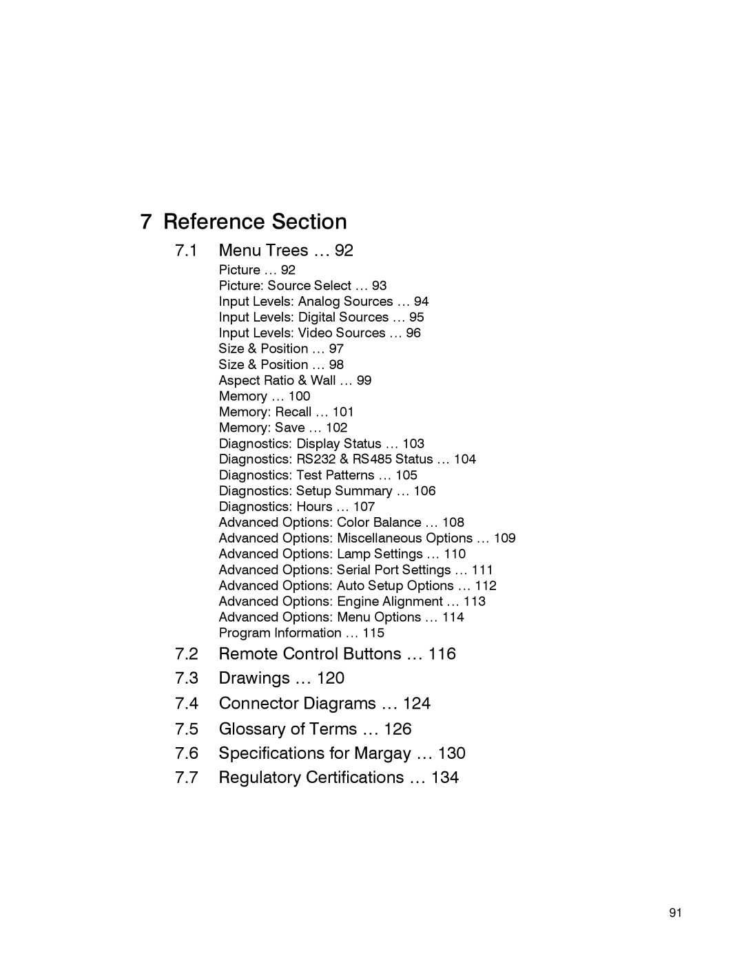 Clarity WN-5040-720 manual Reference Section, Menu Trees … 