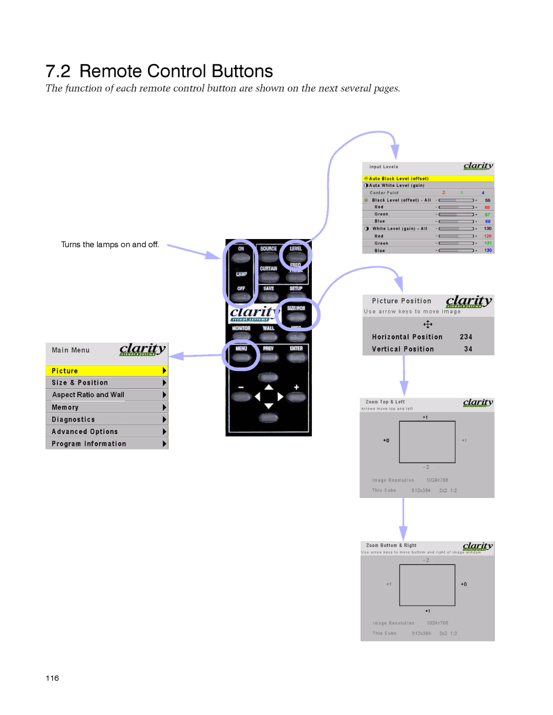 Clarity WN-5040-720 manual Remote Control Buttons 