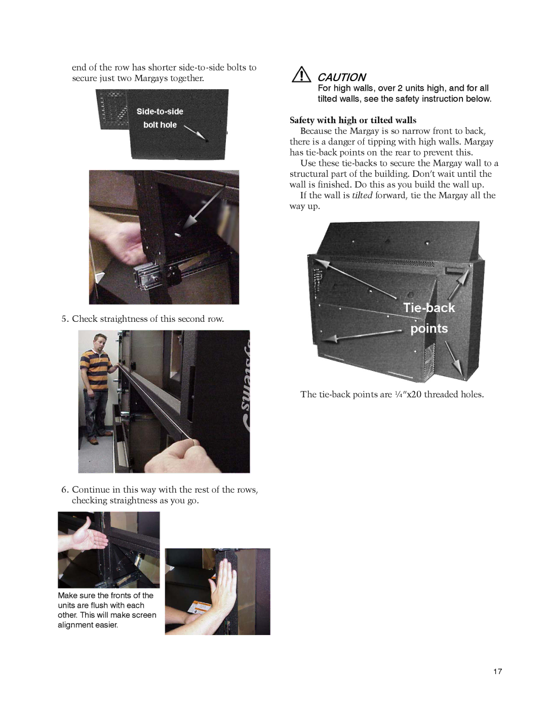 Clarity WN-5040-720 manual Safety with high or tilted walls 