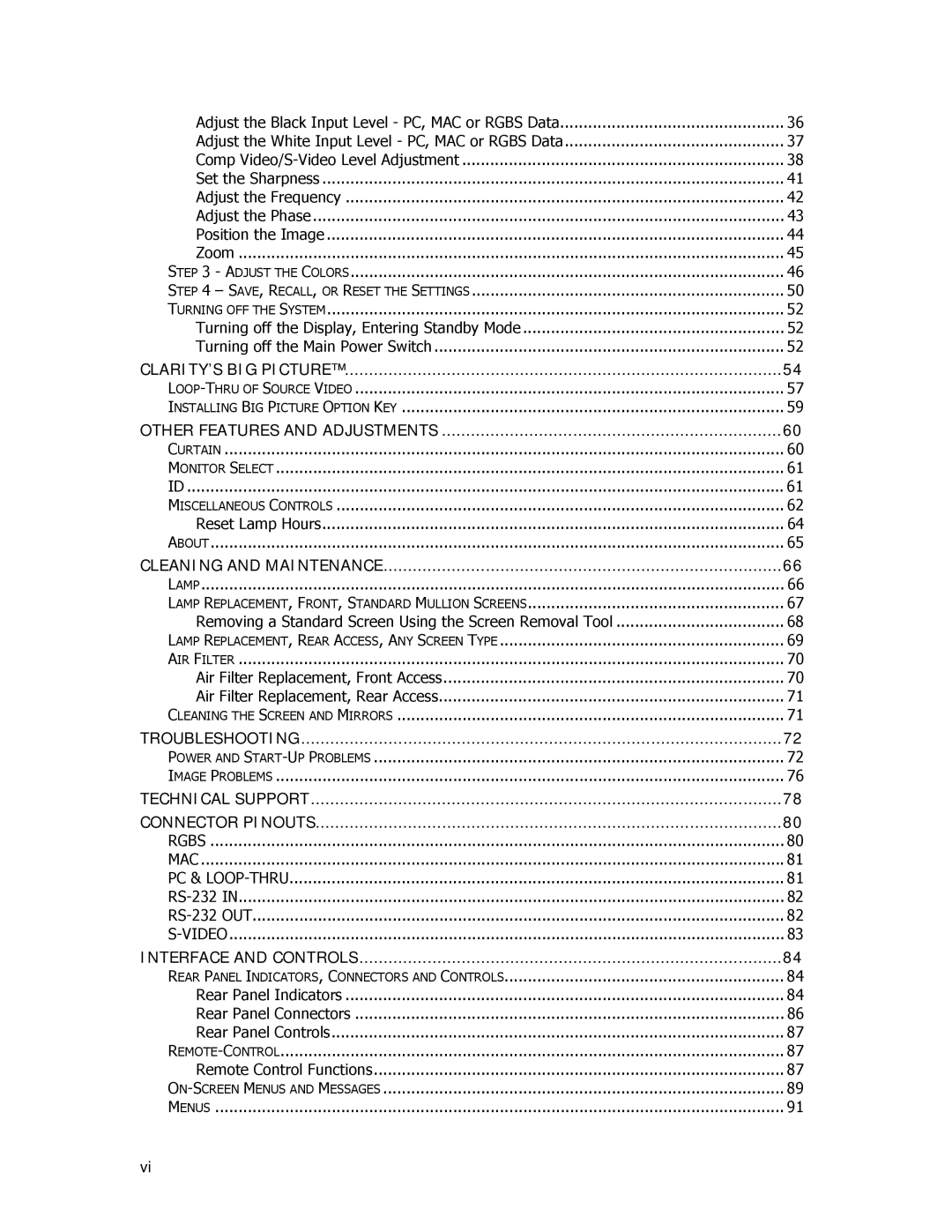 Clarity WN=5230-S manual CLARITY’S BIG Picture 