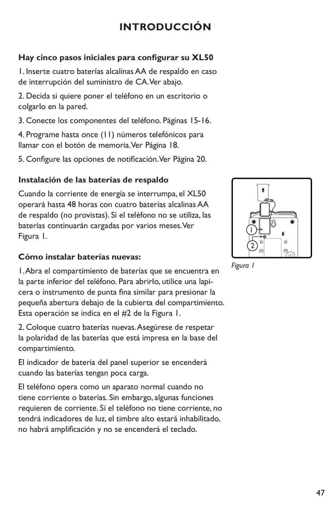 Clarity manual Hay cinco pasos iniciales para configurar su XL50, Configure las opciones de notificación.Ver Página 