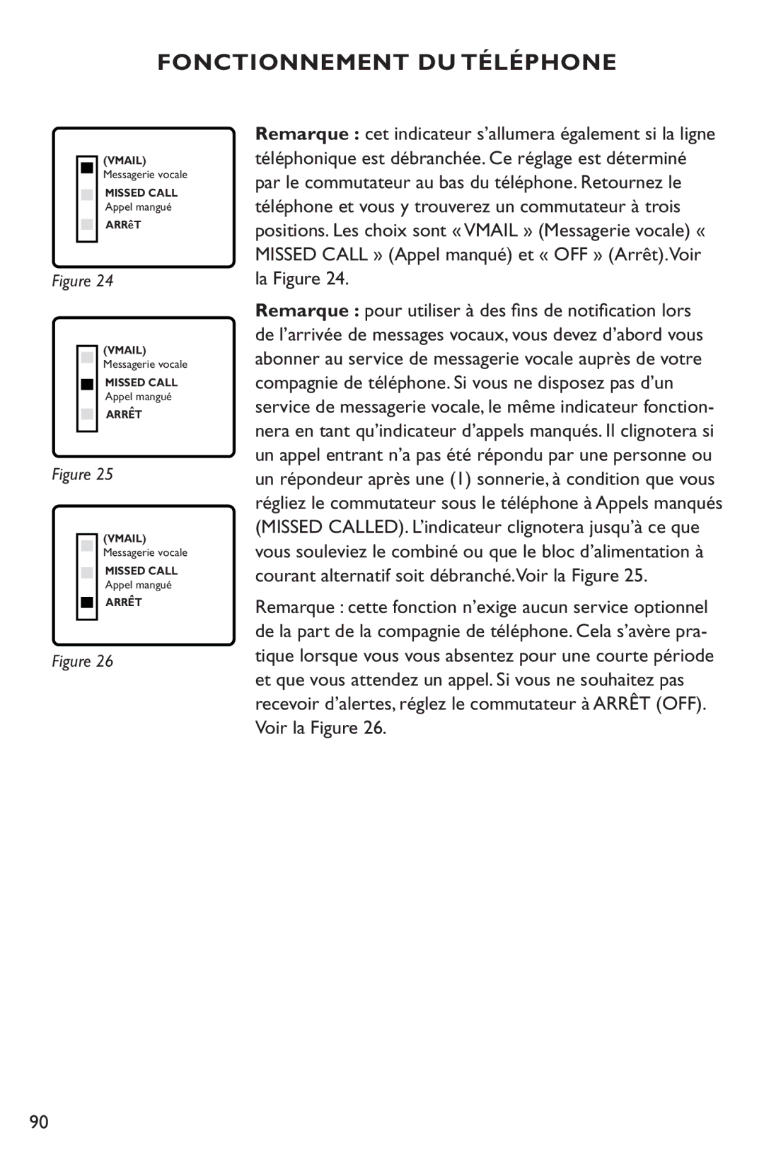 Clarity XL50 manual Vmail 