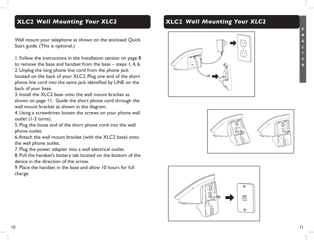 Clarity manual XLC2 Wall Mounting Your XLC2 