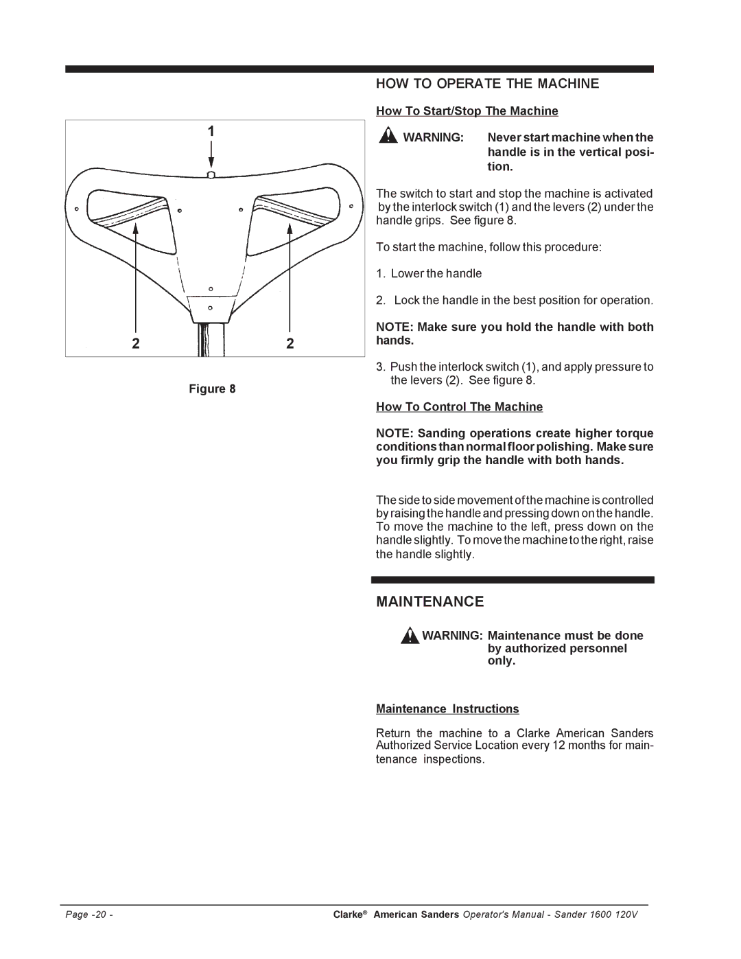 Clarke 1600 manuel dutilisation HOW to Operate the Machine 