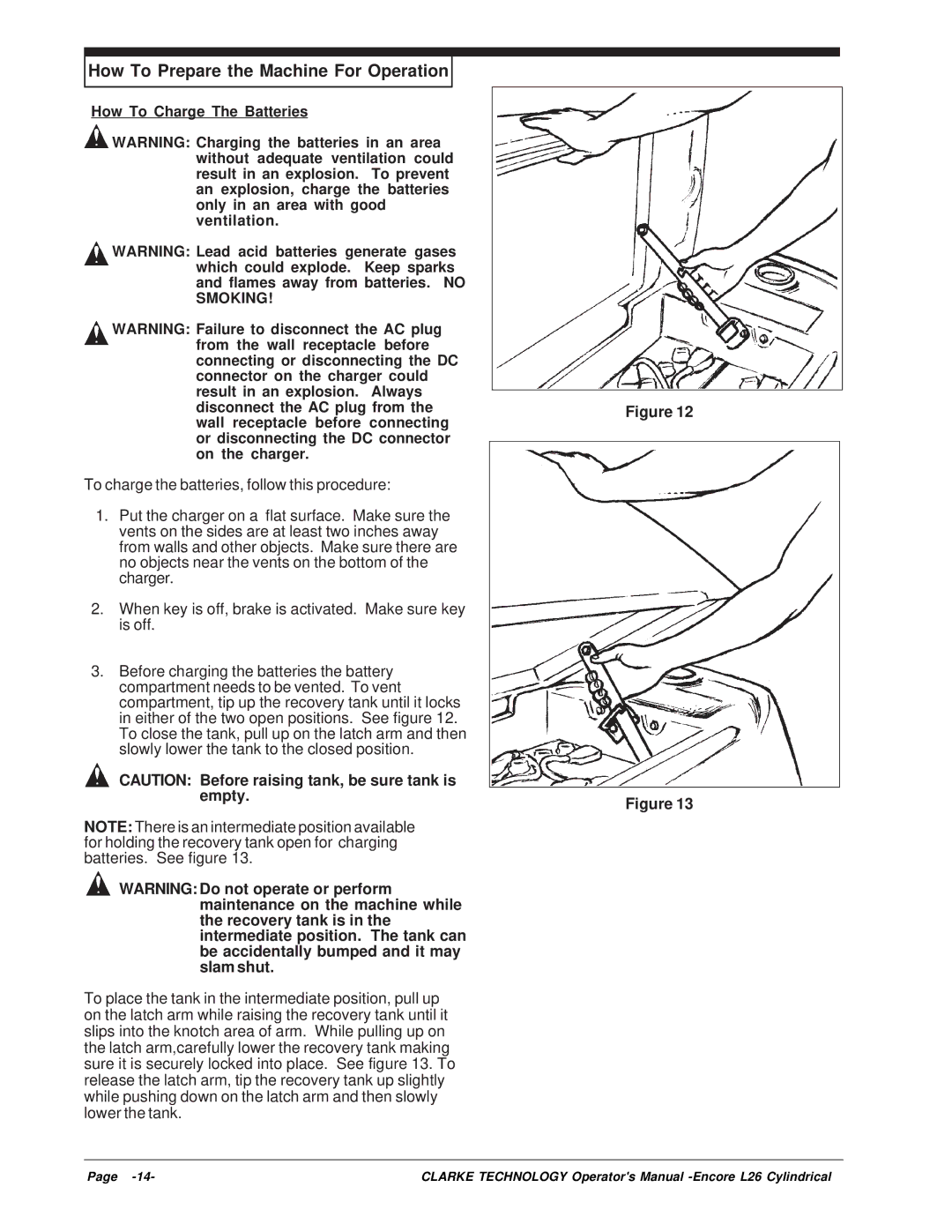 Clarke L26 manual How To Charge The Batteries 