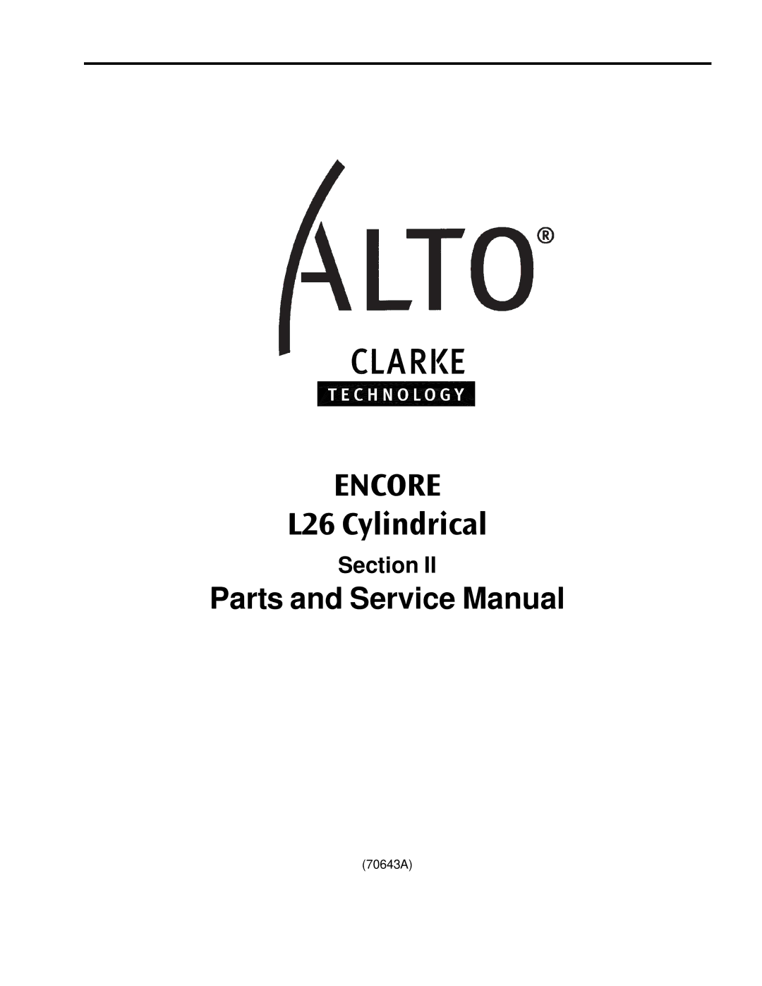 Clarke L26 manual Encore 