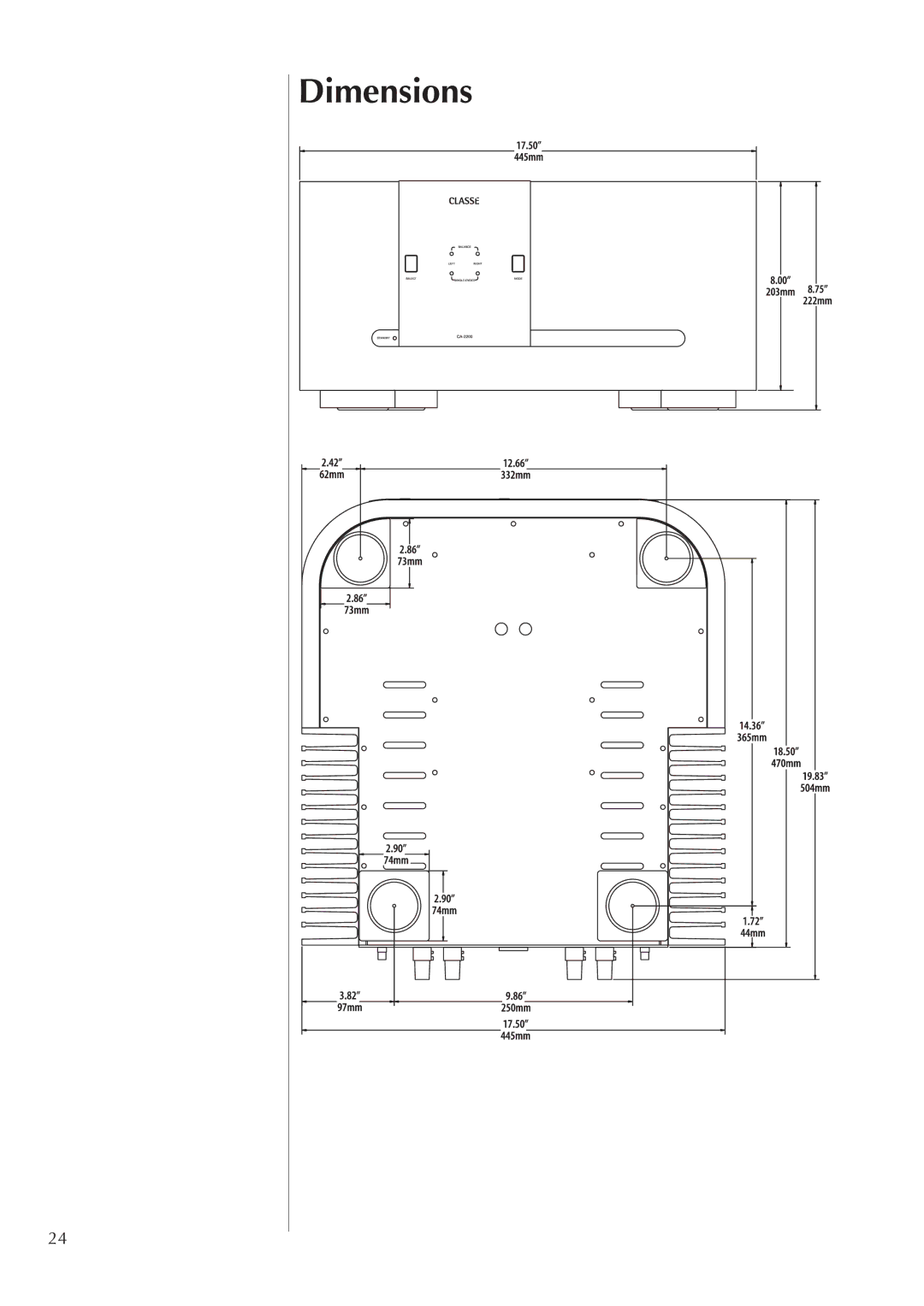 Classe Audio CA-2200 owner manual Dimensions 