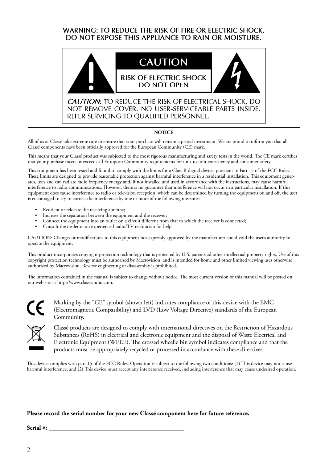 Classe Audio CA-5100 owner manual 