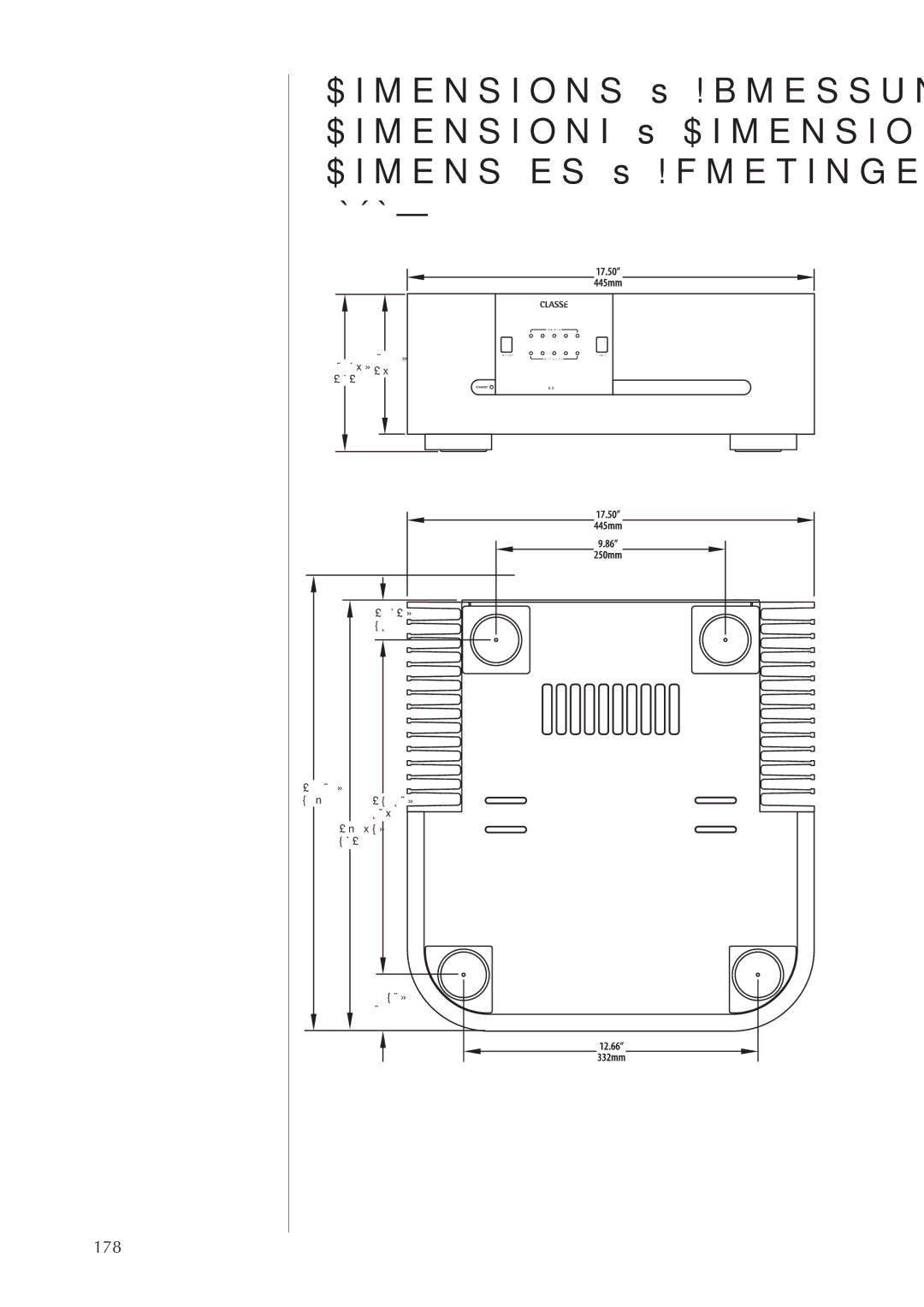 Classe Audio CA-5100 owner manual Габариты, 178 