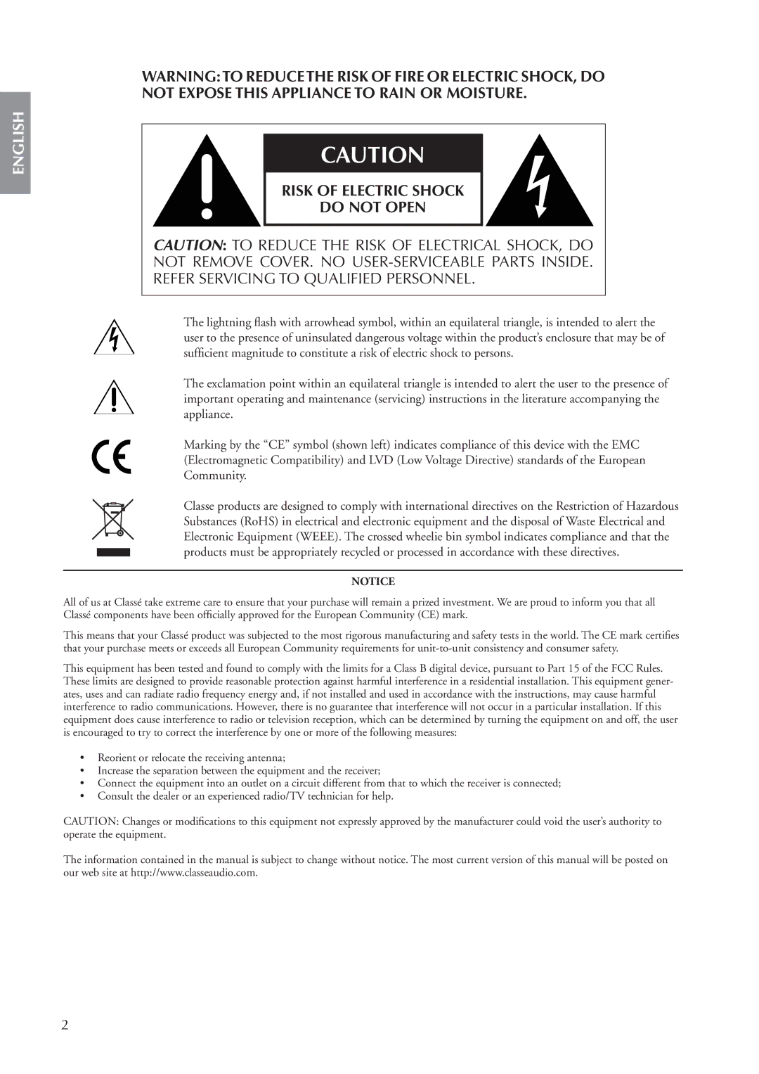 Classe Audio CA-5100 owner manual English 