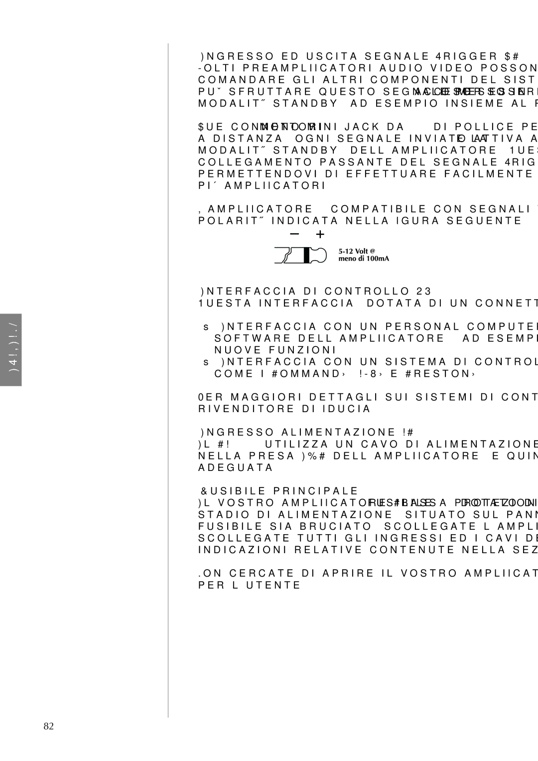 Classe Audio CA-5100 Ingresso ed uscita segnale Trigger DC, Interfaccia di controllo RS, Ingresso alimentazione AC 