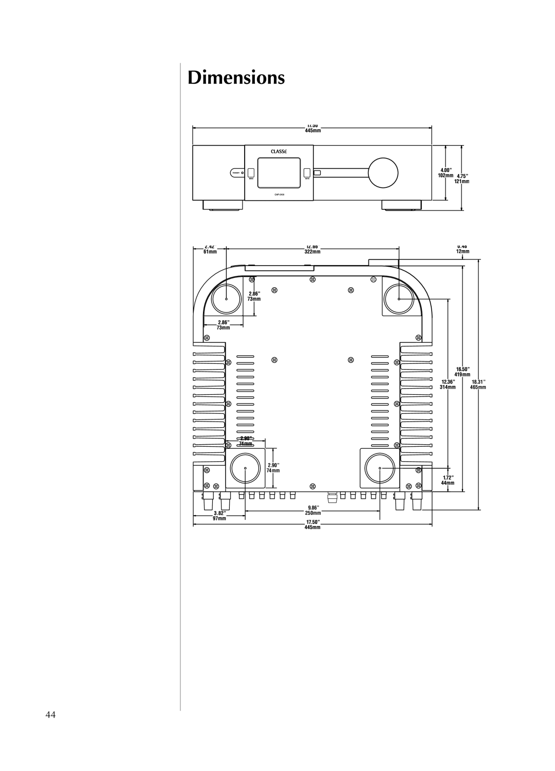 Classe Audio CAP-2100 owner manual Dimensions 