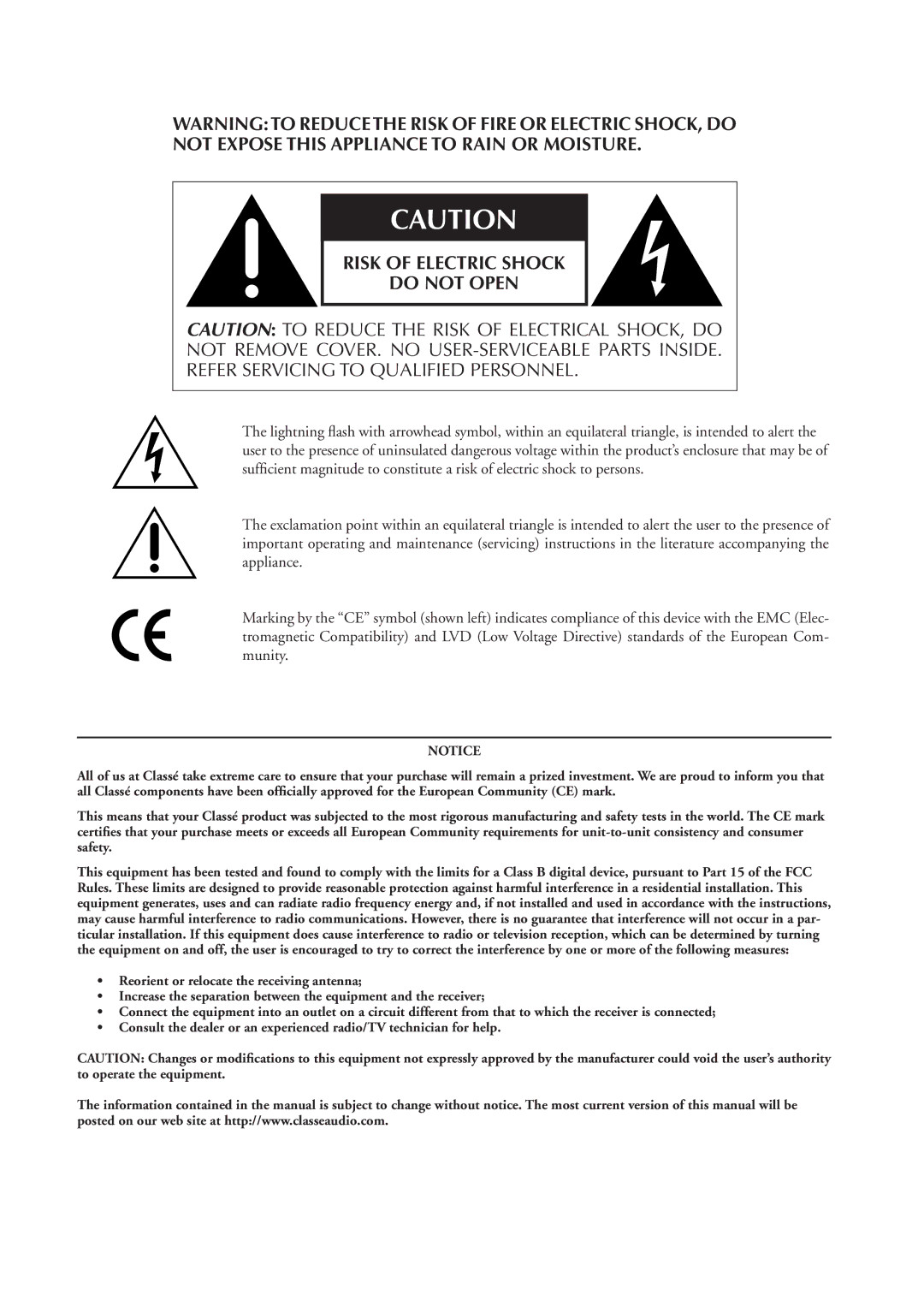 Classe Audio CDP-100 owner manual 