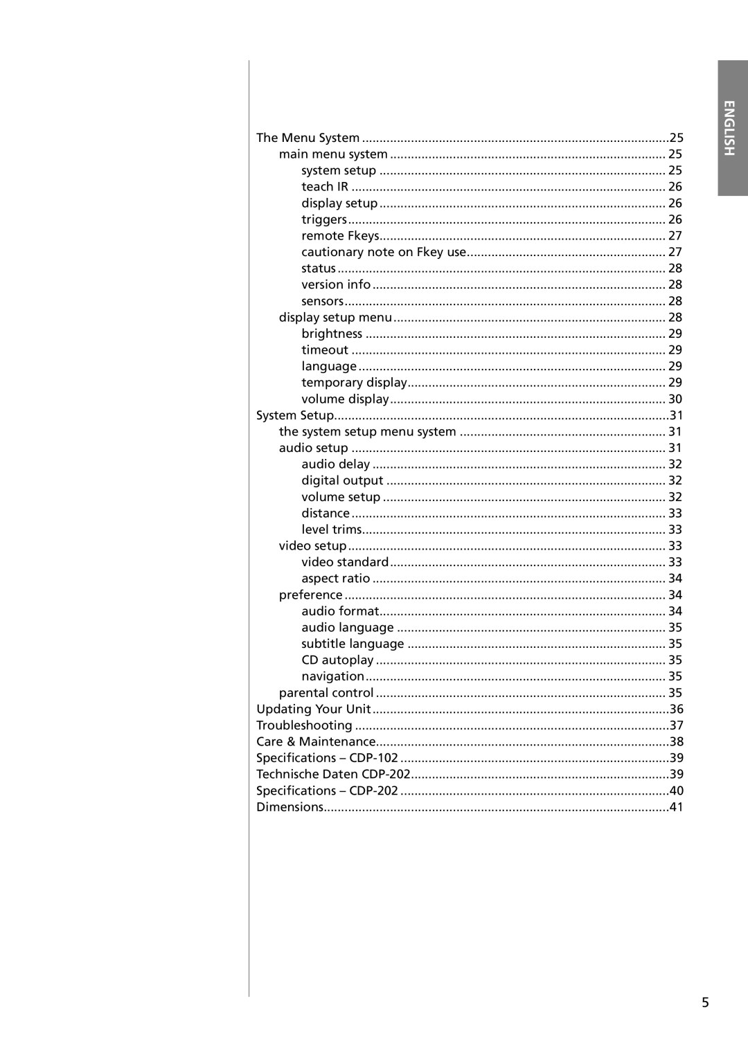 Classe Audio CDP-102 owner manual English 