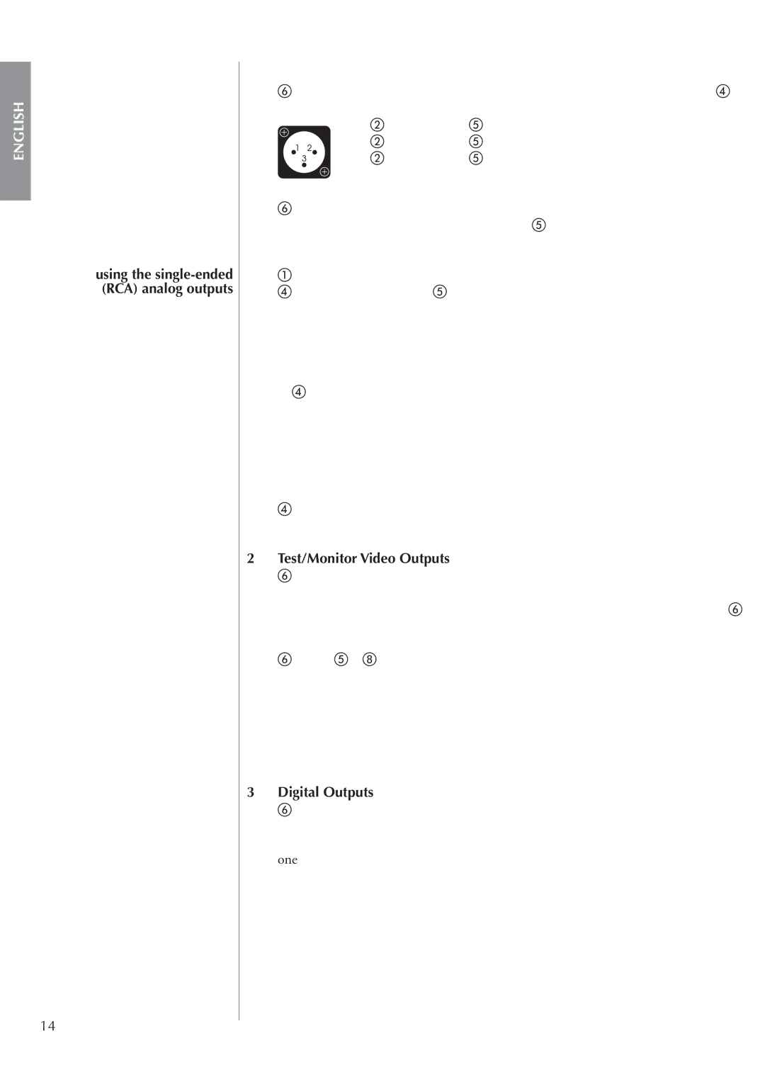 Classe Audio CDP-202 owner manual Test/Monitor Video Outputs, Digital Outputs 