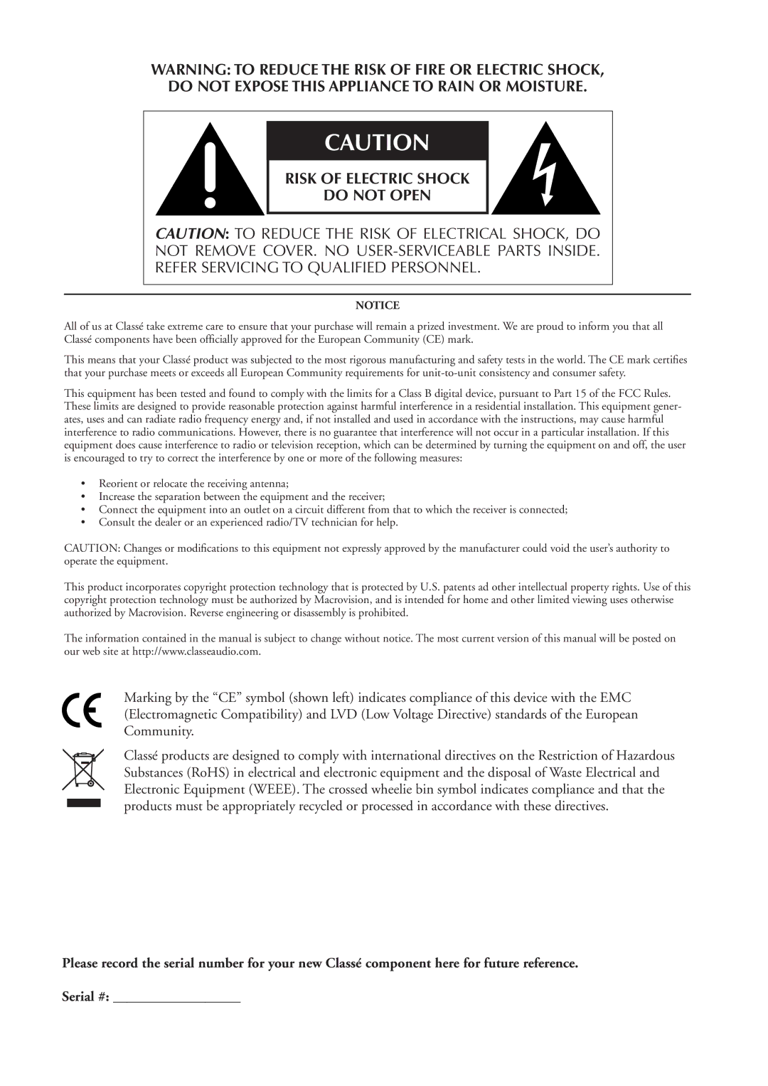 Classe Audio CDP-202 owner manual 