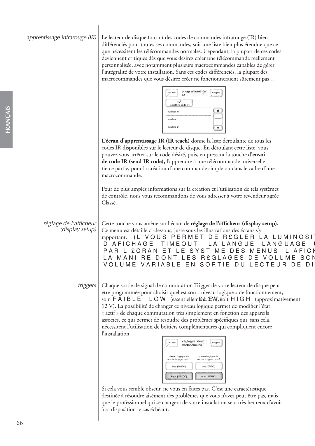 Classe Audio CDP-202 owner manual Apprentissage infrarouge IR, Triggers 