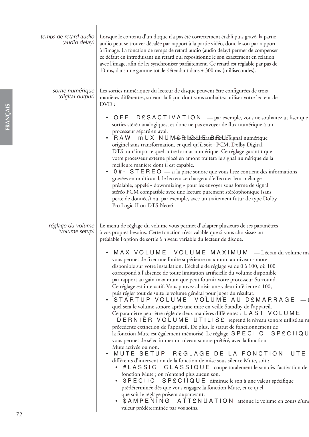 Classe Audio CDP-202 owner manual Temps de retard audio audio delay 