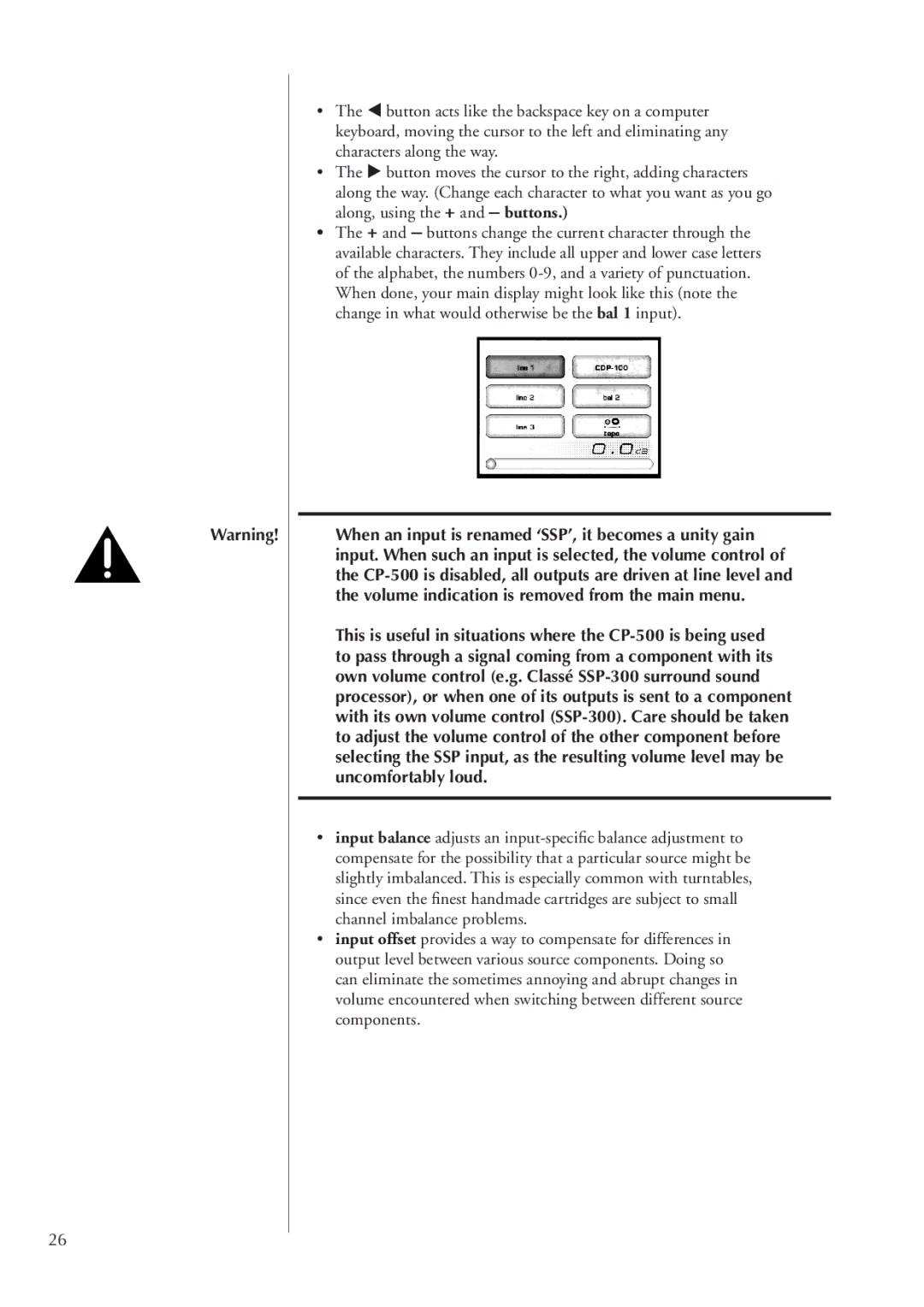 Classe Audio CP-500 owner manual 