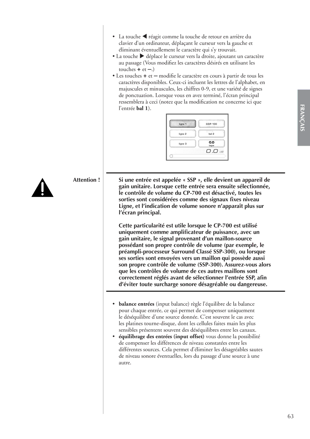 Classe Audio cp-700 owner manual Français 