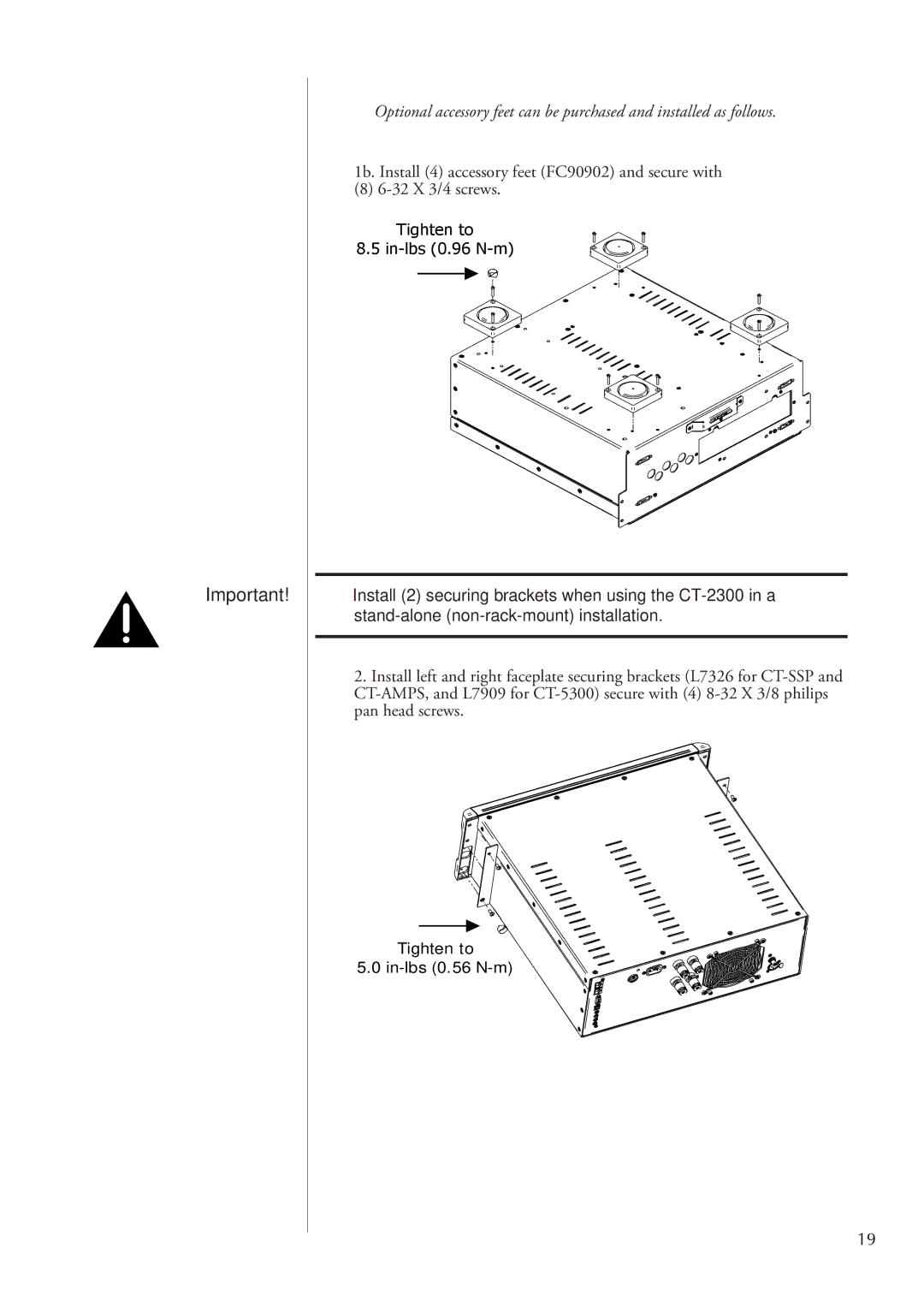 Classe Audio CA-2300, CT-2300 owner manual 32 X 3/4 screws 